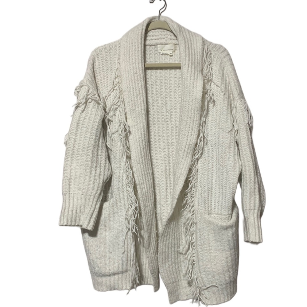 Anthropologie White Chunky Knit Cardigan Sweater - Picture 4 of 9